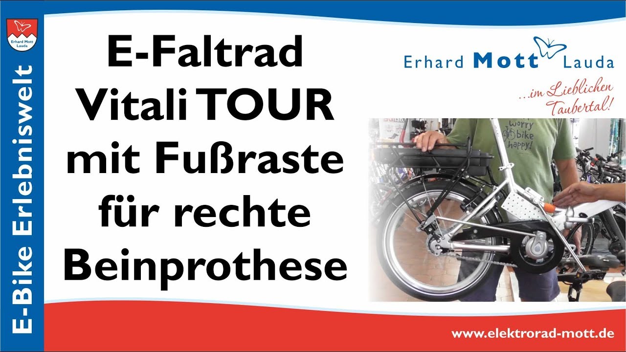 E-Faltrad Vitali mit Beinprothese E-Faltrad Vitali mit Beinprothese