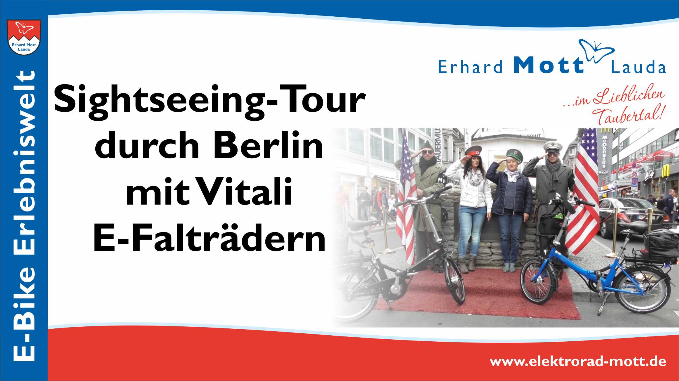 Stadtrundfahrt Sightseeingtour in Berlin mit Vitali E-Bike Klapprad Stadtrundfahrt Sightseeingtour in Berlin mit Vitali E-Bike Klapprad