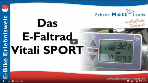 E-Faltrad Vitali Sport Kein Mensch traut einem E-Faltrad mit Frontantrieb zu, damit locker einen 22% steilen Berg hoch zu kommen. Das perfekte E-Faltrad ist das Vitali SPORT, welches mit der genialen SRAM Dual Drive 24-Gang Schaltung ausgestattet ist...