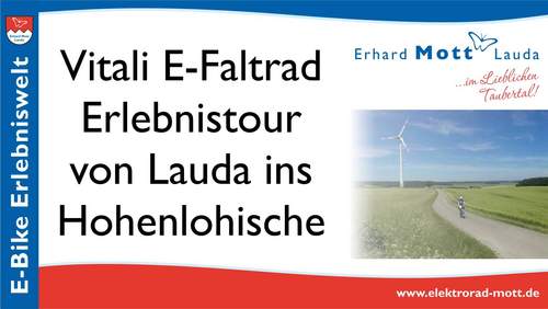 Vitali E-Faltrad Hohenlohe Tour Mit Vitali E-Faltrad unternehmen Claudia & Erhard Mott eine Tour in Hohenlohe.