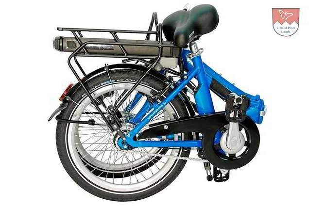 ein zusammen gefaltetes E-Bike Klapprad ein zusammen gefaltetes E-Bike Klapprad