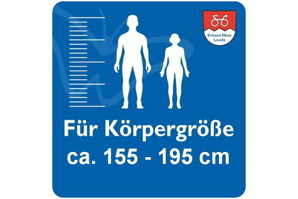 Körpergröße ca. 155 - 195 cm