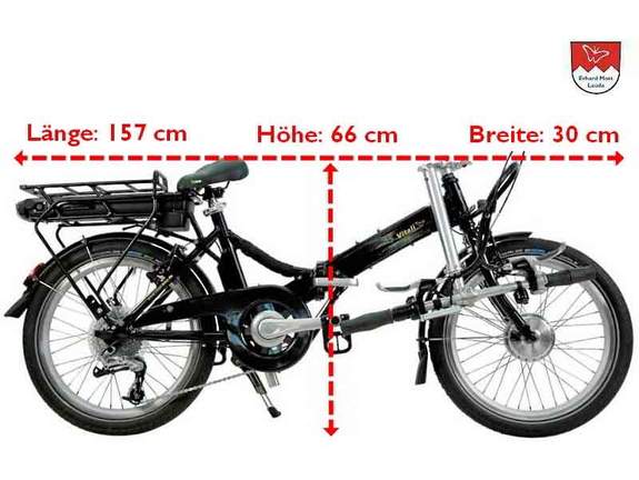 Vitali Elektroklapprad Faltmaße Faltstufe 1 | Länge: 157 cm | Höhe: 66 cm | Breite: 30 cm Vitali Elektroklapprad Faltmaße Faltstufe 1 | Länge: 157 cm | Höhe: 66 cm | Breite: 30 cm