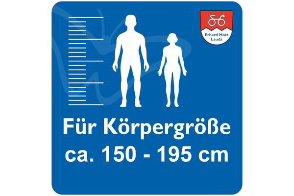 Körpergröße ca. 150 - 195 cm