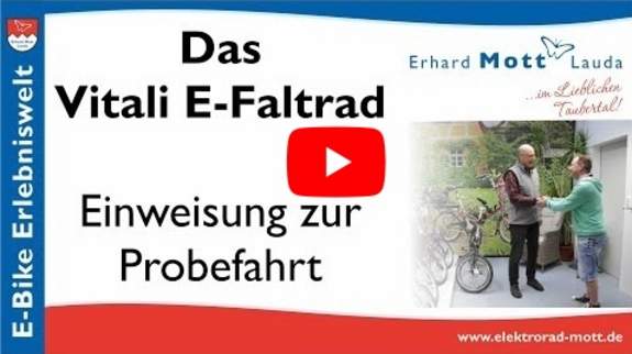 E-Klapprad Youtube Playlist In unserer Vitali E-Klapprad Youtube Playlist können Sie sich umfangreich über E Klappräder informieren!