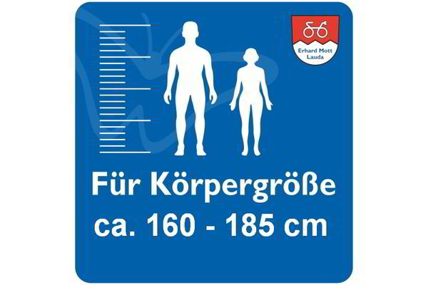 Körpergröße ca. 160 - 185 cm