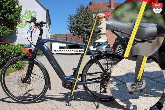 XXL E-Bike ideale Rahmengröße Zur Bestimmung Ihrer idealen XXL E-Bike Rahmenhöhe messen Sie vom unteren Pedal bis zur Oberkante des Sattels. Jetzt sollte der Sattel mindestens noch 2 - 4 cm herausgezogen sein.