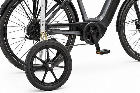 Swinging Wheels Stützräder am E-Bike Swinging Wheels Stützräder am E-Bike für mehr Stabilität beim Anfahren, Fahren und Anhalten