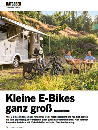 08/2024 Reisemobil Ratgeber Kompakte E-Bikes 08/2024 Reisemobil Ratgeber Kompakte E-Bikes
