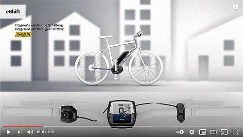 Video | Rohloff E-14 + BOSCH eShift Funktion Video | In der Animation wird dargestellt, wie die Rohloff E-14 mit dem BOSCH E-Antrieb zusammenarbeitet. Beide Systeme sind aufeinander so abgestimmt, dass der BOSCH Motor während dem Schaltvorgang die Kraft zurücknimmt. Ähnlich wie bei einem Motorrad, wenn beim Schalten die Kupplung gezogen wird. Bosch nennt seinen elektronisch gesteuerten Schaltvorgang eShift.