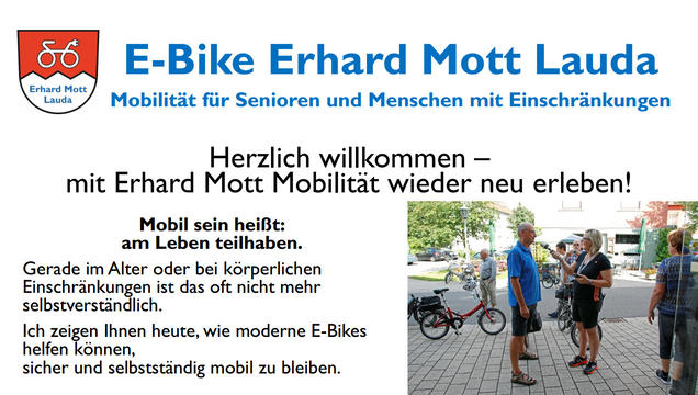 Vortrag Mobilität für Senioren und Menschen mit Einschränkungen Vortrag Mobilität für Senioren und Menschen mit Einschränkungen