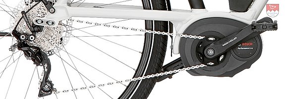 Shimano Deore XT 10-Gang Kettenschaltung in einem E-Bike Riese & Müller CHARGER Shimano Deore XT 10-Gang Kettenschaltung in einem E-Bike Riese & Müller CHARGER