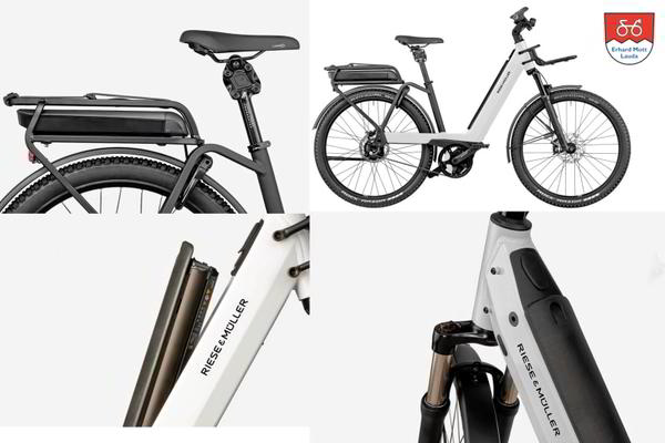 Riese-Müller Dualbattery 1000 / 1125 Wh. Kombination Powertube 500 / 625 Wh + Gepäckträgerakku 500 Wh