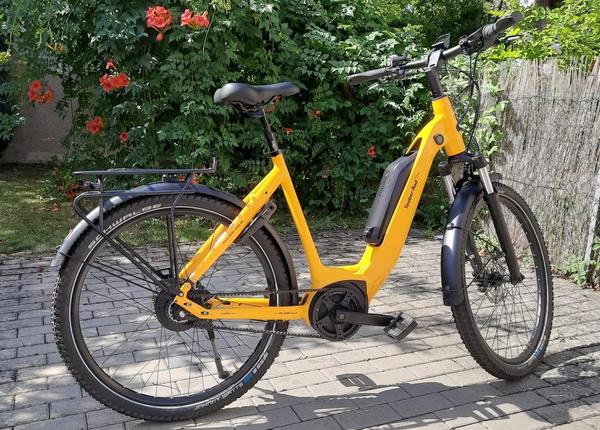 Velo de Ville E-Bike Wave Intra+ in Melon Yellow mit Bosch Performance Line, Enviolo TR und Gates Riemenantrieb