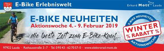 E-Bike Aktionswoche Neuheiten 2019 E-Bike Neuheiten 2019